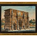 Italian School — Шесть видов Рима, включая замок Святого Ангела, арку Константина, площадь Пьяцца дель Пополо, арку Тита и пирамиду Кая Честиу; и четыре вида Неаполитанского залива с разных точек зрения, в, изображение 4