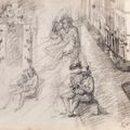 James Ensor — Улица Фландрии в Остенде (прямая ) ; Ателье ( обратная сторона ), изображение 1