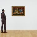 Jan Davidsz. de Heem — Пирог на оловянной тарелке, частично очищенный лимон и перевернутая серебряная ложка на оловянной тарелке, раки и креветки в вазочке для ванили, фрукты, грецкий орех и устрицы на оловянной тарелке, корзинка с фруктами, рифленый бокал, серебряный кубок с позолотой, ремер, перевернутый серебряная тазца в прочной коробке, серебряный кувшин и булочка - все это на частично задрапированном столе с занавеской за ним, изображение 4