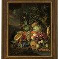 Jan Davidsz. de Heem — Дыни, персики, виноград, сливы и другие фрукты и овощи с насекомыми на лесной подстилке, изображение 2