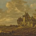 Jan van Goyen — Речной пейзаж с путешественниками в гостинице на закате, изображение 1
