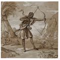 Jean Baptiste Oudry — Женщина-лучница и группа фигур у пальмы, аллегорическая фигура Америки или Африки, изображение 1