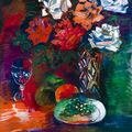 Jean Dufy — Букет из изюма и роз, изображение 1