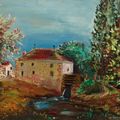 Jean Dufy — Улица Арриер-дю-Мулен в окрестностях ла-Рош-Берланд (коммуна Боссэ-сюр-Клэаз), изображение 1