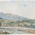 Johan Barthold Jongkind — Форт Рабо в Гренобле (справа); Вид на реку Изер близ Гренобля (слева), изображение 2