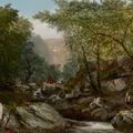 John Frederick Kensett — Водопад в лесу с индейцами, изображение 1