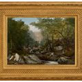John Frederick Kensett — Водопад в лесу с индейцами, изображение 2