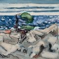 John Marin — Синее Черное море, Серое небо и уступы, район Кейп-Сплит, штат Мэн, изображение 1