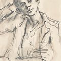 John Minton — Портрет Ричарда; еще один портрет Ричарда, 1939; Иллюстрация к роману Мартина Гоффа; Портрет Нормана Баркера; и две женщины, отдыхающие на пляже, изображение 2