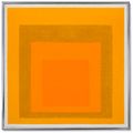 Josef Albers — Этюд в честь Площади: два теплых оранжевых с зеленоватым и бледно-желтым, изображение 1
