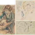 Jules Pascin — (i) Персонаж (ii) Автопортрет молодых женщин ( справа); Этюды с лицами (сзади) (iii) Эрмина Давид Экриван, изображение 1