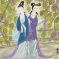 Lin Fengmian — Две дамы в саду, изображение 1