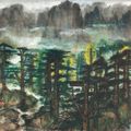 Lin Fengmian — Маленькая деревушка в лесу, изображение 1