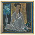 Lin Fengmian — Женщина из-за синих цветов, изображение 2