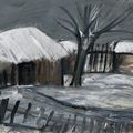 Lin Fengmian — Снежный пейзаж, изображение 1