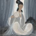 Lin Fengmian — Дама с веером в руках, изображение 1