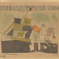 Lyonel Feininger — Клиперные суда с флагами, изображение 1