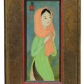Mai Thu — Молодая женщина в розовом шарфе и желтых панталонах (Молодая леди в розовом шарфе и леди в желтых брюках ), изображение 3