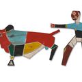 Maqbool Fida Husain — Без названия (Фермер и бык), изображение 1