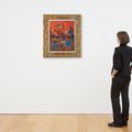Marc Chagall — Любовь в деревне на фоне красного фон-ружа, изображение 4