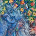 Marc Chagall — Голубая любовь среди цветов, изображение 1