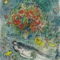 Marc Chagall — Любовь в красном букете, изображение 1