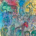 Marc Chagall — Празднование в деревне среди многоцветья любви, изображение 1