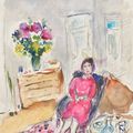 Marc Chagall — Женщина в розовом цвете в Сильсе, изображение 1