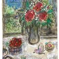 Marc Chagall — Идиллия с цветами и фруктами под окнами Парижа, изображение 2
