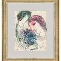 Marc Chagall — Любовь между профилями, зелеными и розовыми, изображение 2