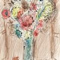 Marc Chagall — Интересен брюнет с букетом, открывающим вид из окна., изображение 1