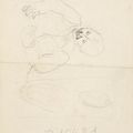 Marc Chagall — Эскиз к "Любви (1937-43)" (лицевая сторона); этюд к "Чичикову ("Мертвые души" Гоголя)" (оборотная сторона), изображение 2