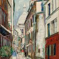 Maurice Utrillo — Улица Сен-Рустик на Монмартре, изображение 1
