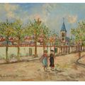 Maurice Utrillo — Авеню Тилле, церковь Монманьи (Валь-д'Уаз), изображение 1