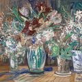 Maurice Utrillo — Четыре вазы с цветами, изображение 1