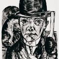 Max Beckmann — Сельбстбилдис в хижине штайфема (автопортрет в шляпе-котелке), изображение 1