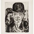 Max Beckmann — Selbstbildnis mit steifemHut (Автопортрет в шляпе-котелке), изображение 1