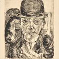 Max Beckmann — Selbstbildnis mit steifem Hut ("Автопортрет в шляпе-котелке"), изображение 1