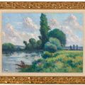 Maximilien Luce — Ролльбуаз, маленькие бюстгальтеры на берегу Сены, изображение 2