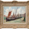 Maximilien Luce — Порт, барки с пешими прогулками по пляжу, изображение 3