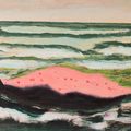 Milton Avery — Розовый остров, Белые волны, изображение 1