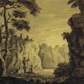 Mr. — Альбом рисунков, составленный Уильямом Мейсоном (1725-1797), включающий шестнадцать листов кисти преподобного Уильяма Гилпина, один - Александра Козенса и две вырезки из бумаги миссис Сиддонс, в переплете из сафьяновой кожи, украшенном позолотой., изображение 5
