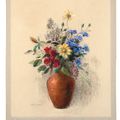 Odilon Redon — Цветы в вазе темно-коричневого цвета, изображение 2