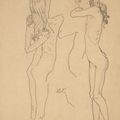 Oskar Kokoschka — Цвей выступает в студии имени Лилит Ланг, танцовщицы из Геклеров (справа); Танцовщица из Лилит Ланг (слева), изображение 1
