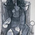 Pablo Picasso — Женская поза в танце без правил, в грисе (Франсуаза), изображение 1