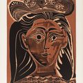 Pablo Picasso — Женщина в головной убор с цветами, изображение 1