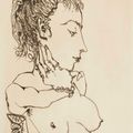 Pablo Picasso — Бюст женщины в очереди за кавалером: Жаклин, изображение 1