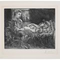 Pablo Picasso — "Гарсон и сонная девушка в канделябрах" из "Люкса Воллара", изображение 1