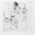 Pablo Picasso — Привал для комедиантов на колесах, когда они спят и наряжаются в наряды для молодой женщины, из "Ла Сери 347", изображение 1