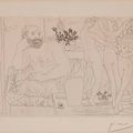 Pablo Picasso — Скульптор и трое танцовщиц, скульптурная композиция "Планше" из сюиты Воллара (Блох 217; Медведь 421 г. до н.э.), изображение 2